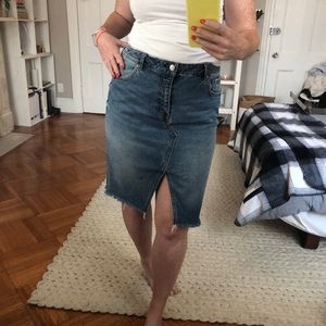 H&M knee length denim skirt